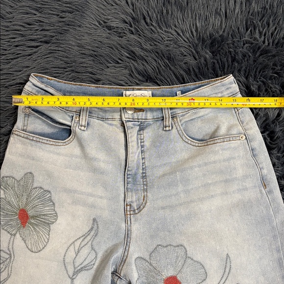 Jessica Simpson Light Blue Floral Embroidered Jeans - Picture 11 of 16